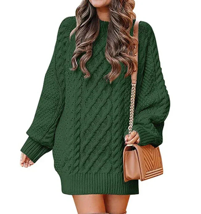 Drune | Gestricktes Damen Mini Pullover Kleid mit Langen Ärmeln