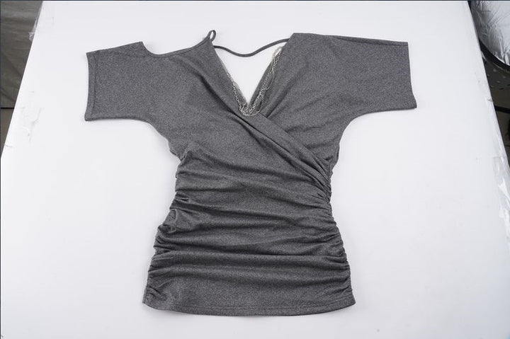 Damen Wickeloberteil mit asymmetrischem Schnitt und Rüschendetails Drune