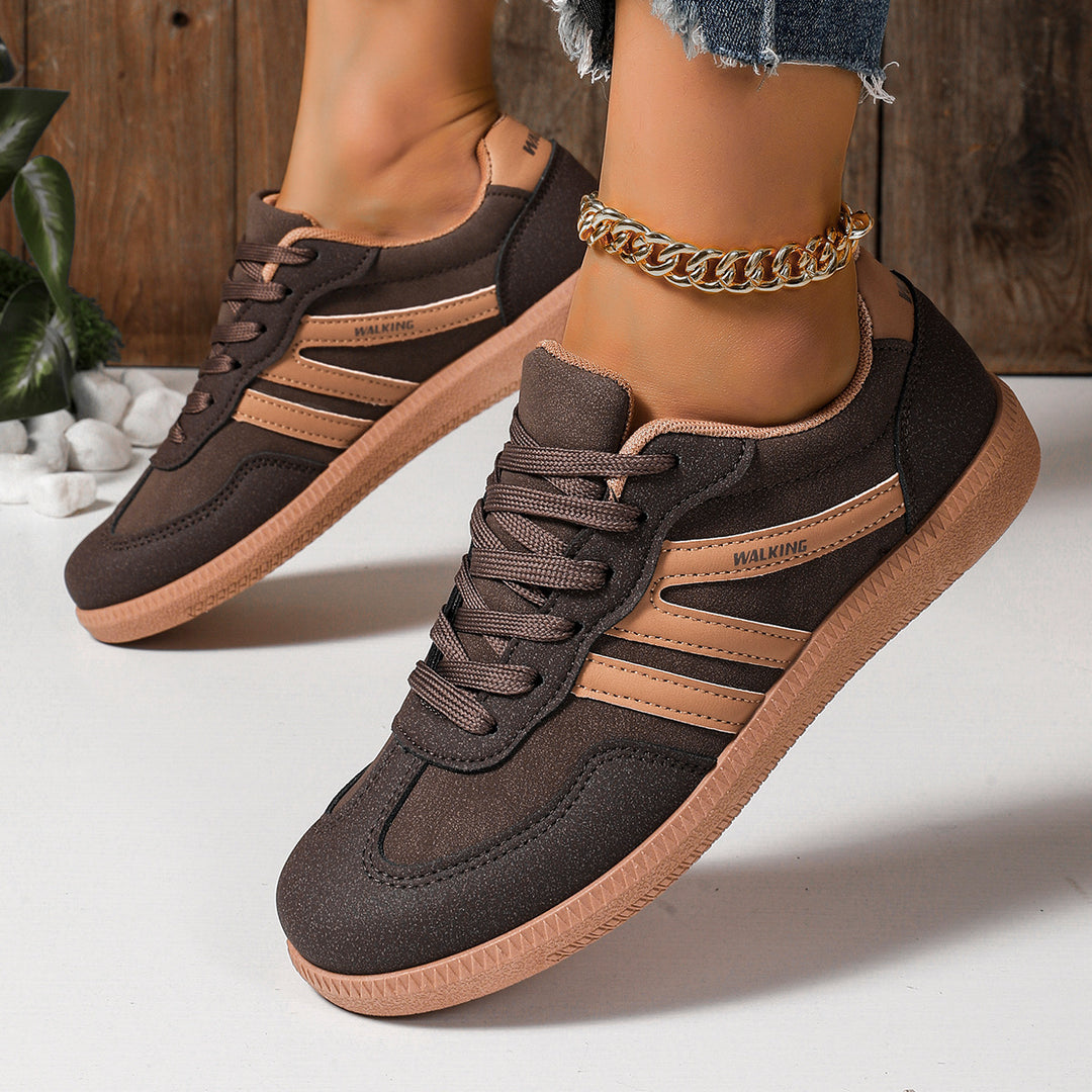 Damen Retro-Sneaker mit Gumsohle und gepolsterter Innensohle Drune
