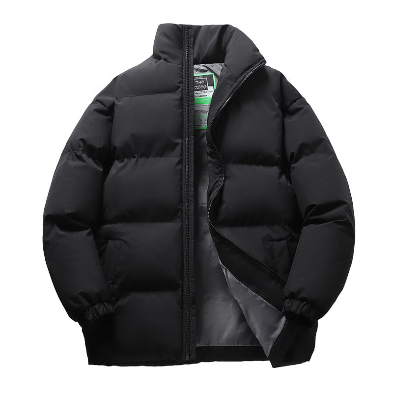 Unisex nan gesteppte Winterdaunenjacke mit hohem Stehkragen und elastischen Bündchen Drune