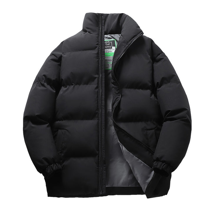 Unisex nan gesteppte Winterdaunenjacke mit hohem Stehkragen und elastischen Bündchen Drune