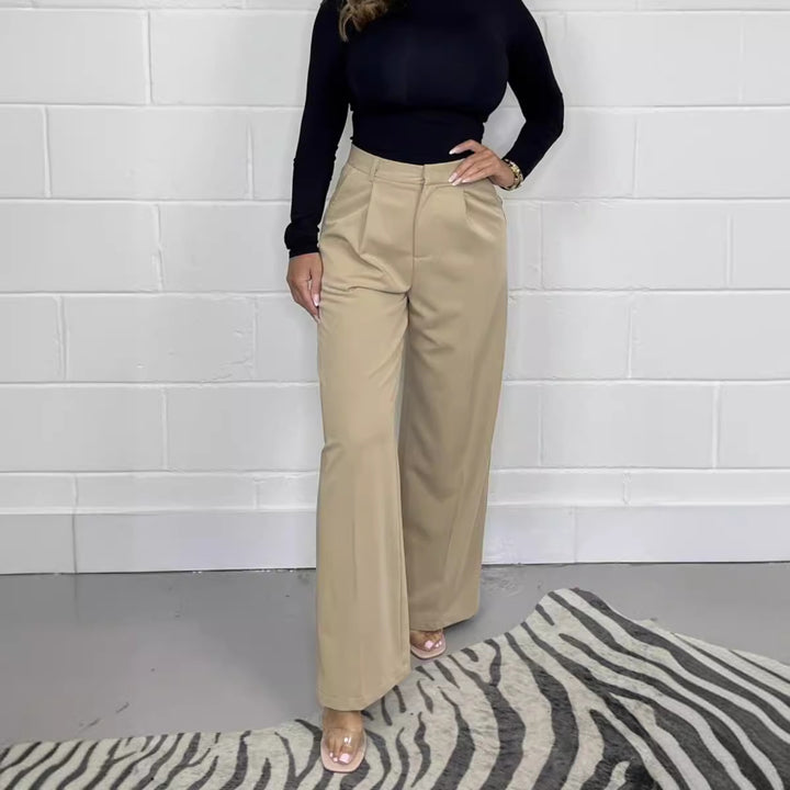 Damen elegante Palazzo-Hose mit hoher Taille und weichem Material Drune