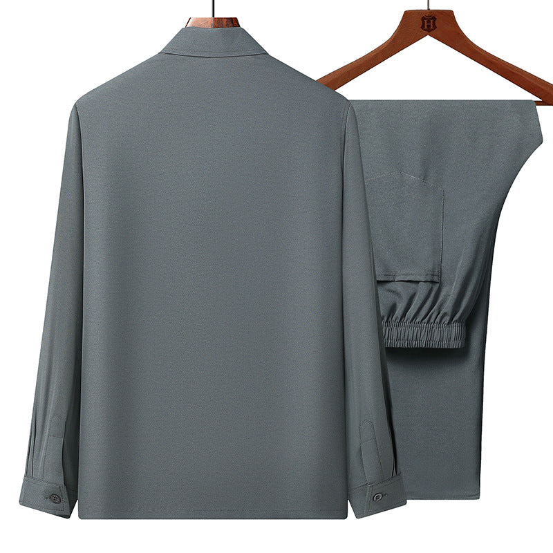 Herren nan leichtes Freizeit-Set mit Hemdjacke und elastischer Bundhose Drune