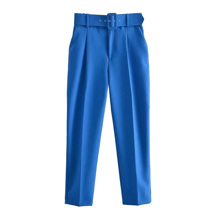 Damen weite Hochbundhose mit schickem Gürtel Drune