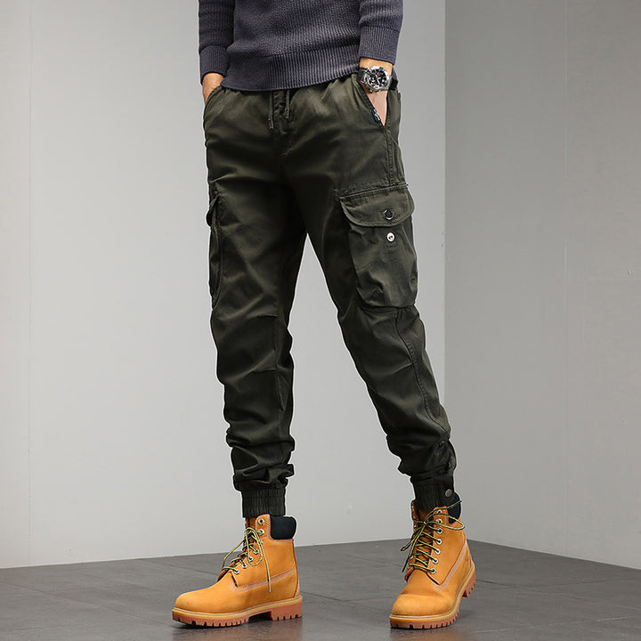 Herren Cargo-Joggerhose im Utility-Look mit elastischem Bund, Mehrfach-Taschen und gerippten Beinabschlüssen Drune