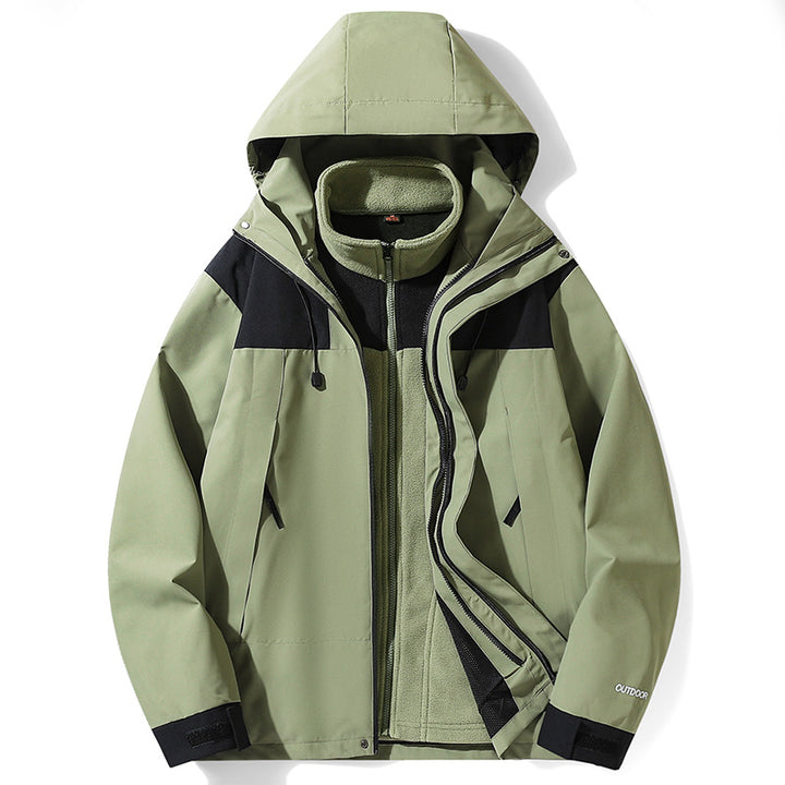 Damen multifunktionale Softshelljacke mit herausnehmbarem Fleecefutter, winddichter Außenhülle und verstellbarer Kapuze Drune