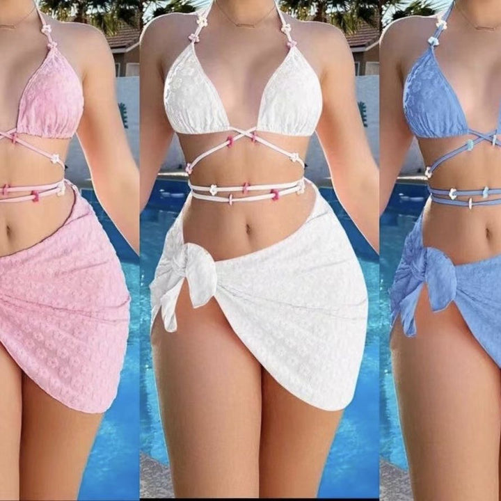 Damen Triangel-Bikini mit modischem Wickelrock Drune