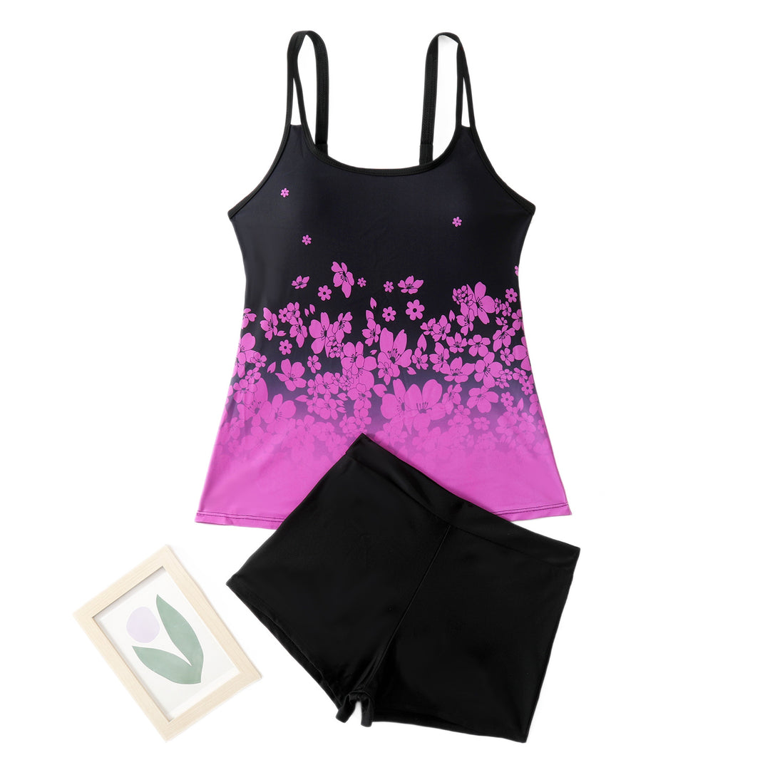 Damen Sportliches Tankini mit Shorts Drune