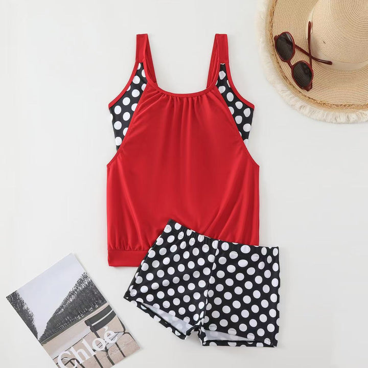 Damen Sportlicher Tankini mit Polka-Dot-Design Drune
