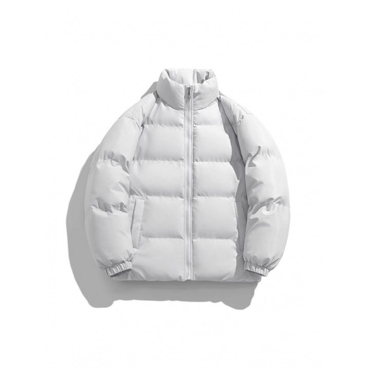 Unisex Leichte gesteppte Daunenoptik Pufferjacke mit Stehkragen und Zwei-Wege-Reißverschluss Drune