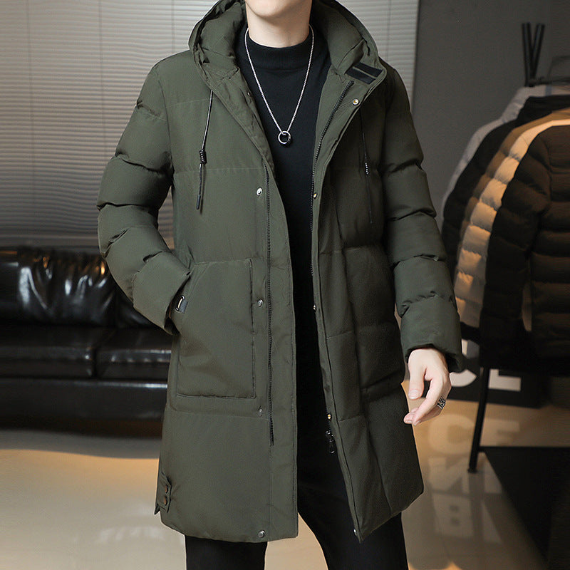 Herren Längere Steppjacke mit Kapuze Drune