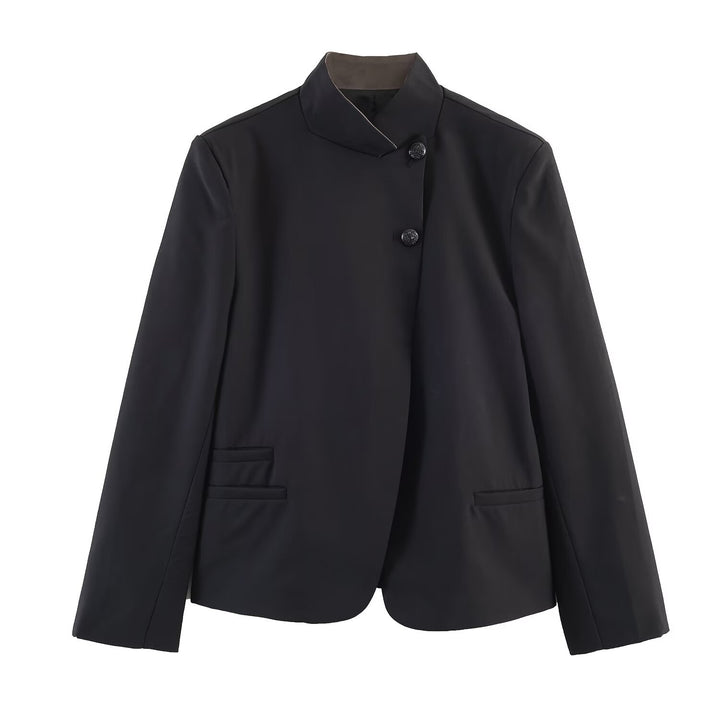 Damen Weite Tailored-Hose mit hoher Taille, Bügelfalte und Eingrifftaschen Drune