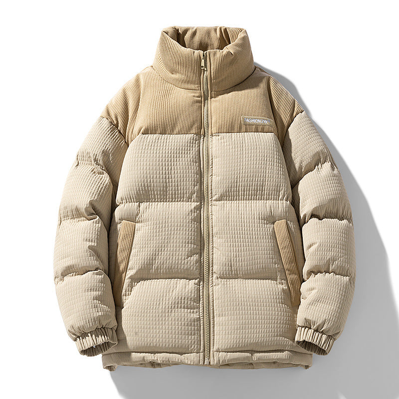Herren Wattierte Cordoptik Steppjacke mit hohem Stehkragen und Thermofutter Drune