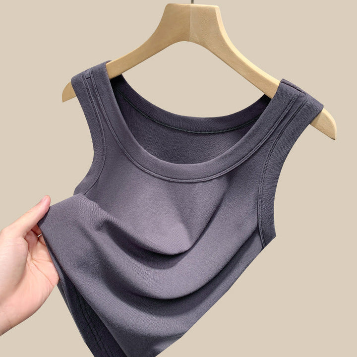 Damen Ärmelloses Basic-Top Aus Hochwertigem Material Drune