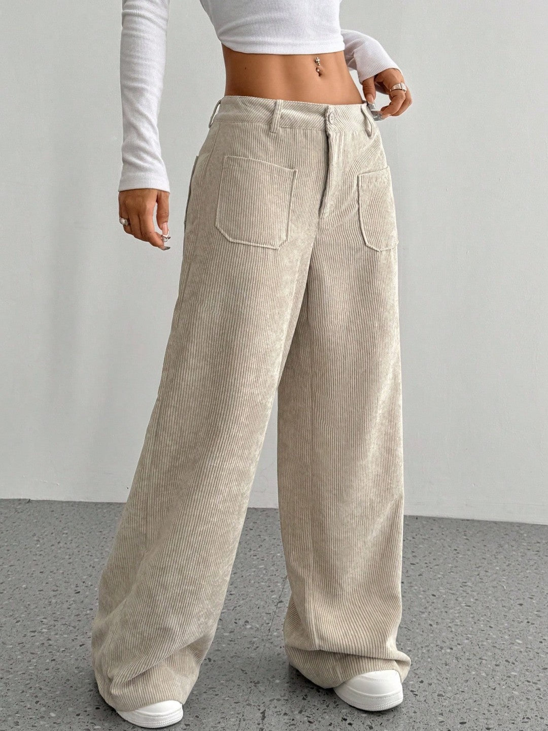 Damen Weite Cordhose Drune
