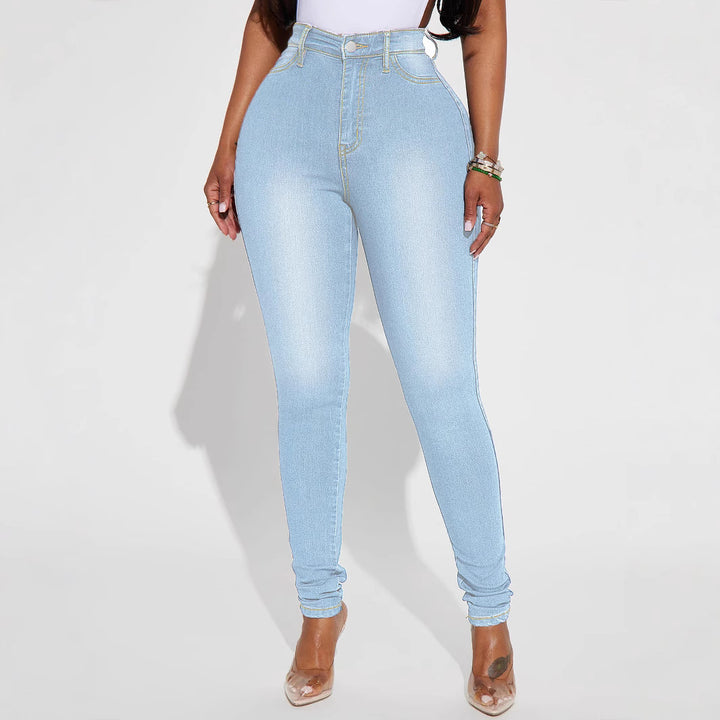 Damen High-Waist Skinny-Jeans mit formendem Stretch und schmalem Bein Drune