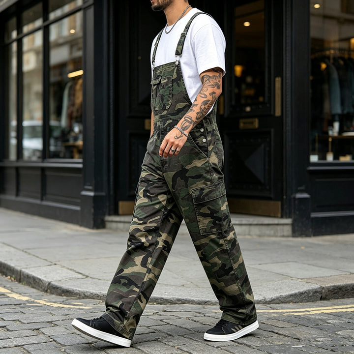 Herren Modische Camouflage Latzhose Drune