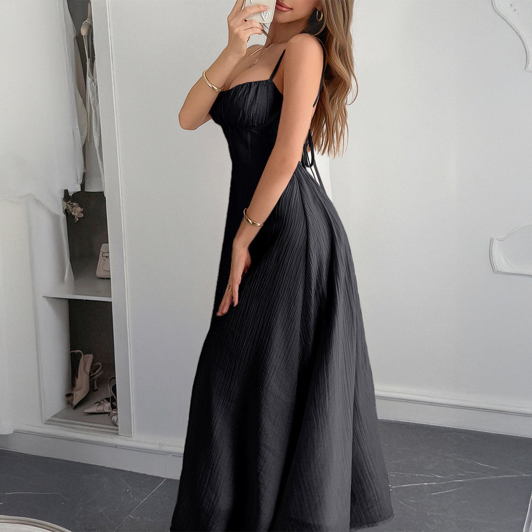 Damen Sommerliches Maxikleid mit verstellbaren Trägern und taillierter Passform Drune