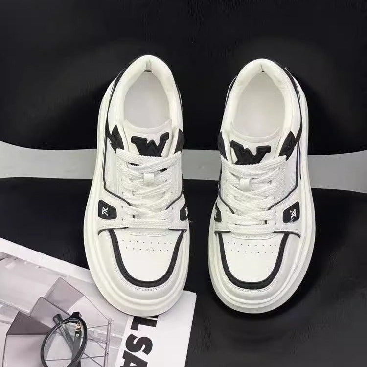 Damen sportive Sneakers mit doppelter Sohle und Kontrastnähten Drune
