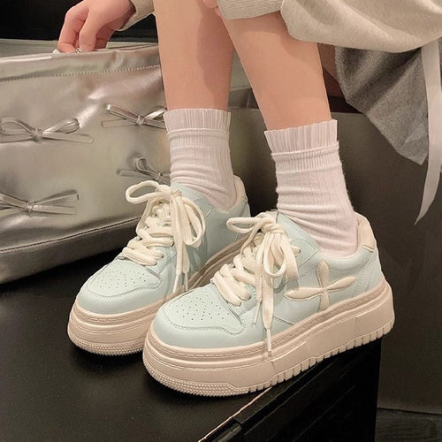 Damen modische Sneaker mit extrahoher Plattform und atmungsaktiver Oberfläche Drune