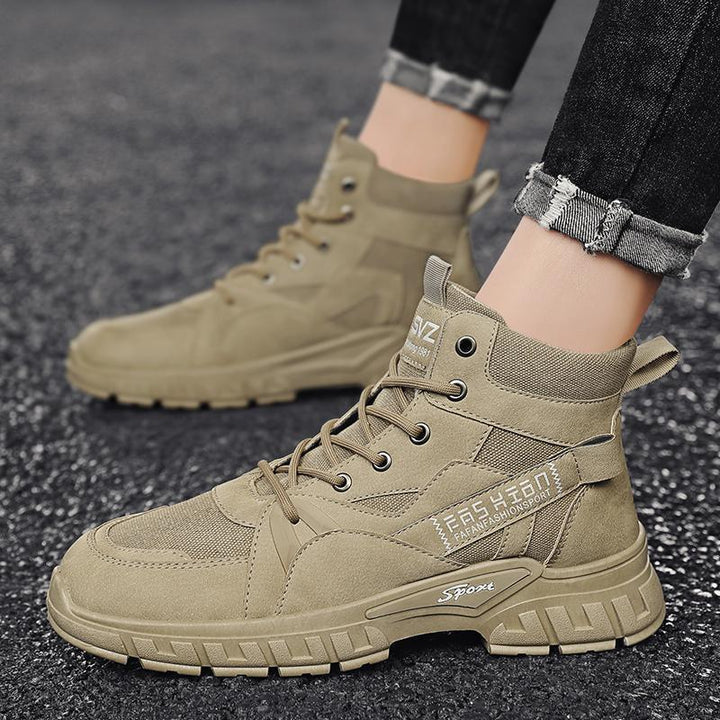 Herren robuste High-Top Outdoor-Boots mit profilierter Offroad-Sohle, gepolstertem Knöchelkragen und verstärkter Zehenkappe Drune