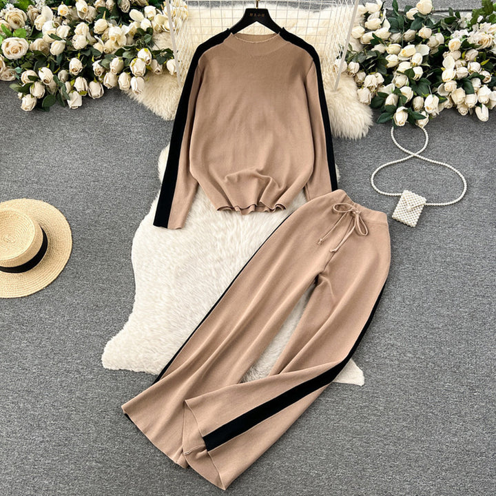 Damen sportliches Lounge-Set mit kontrastierenden Seiteneinsätzen Drune