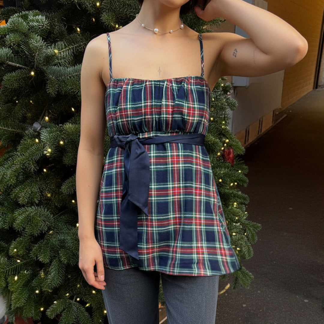 Damen sommerliches Trägerkleid mit eleganter Schleifenverzierung Drune