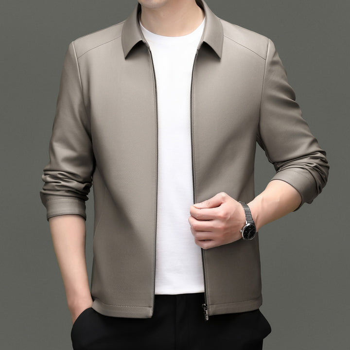 Herren leichte Freizeitjacke aus hochwertigem Kunstleder Drune