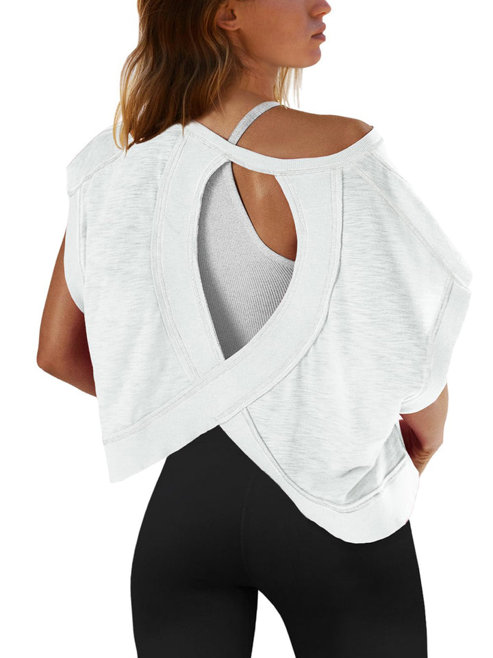 Damen modernes Cut-Out Oberteil Drune