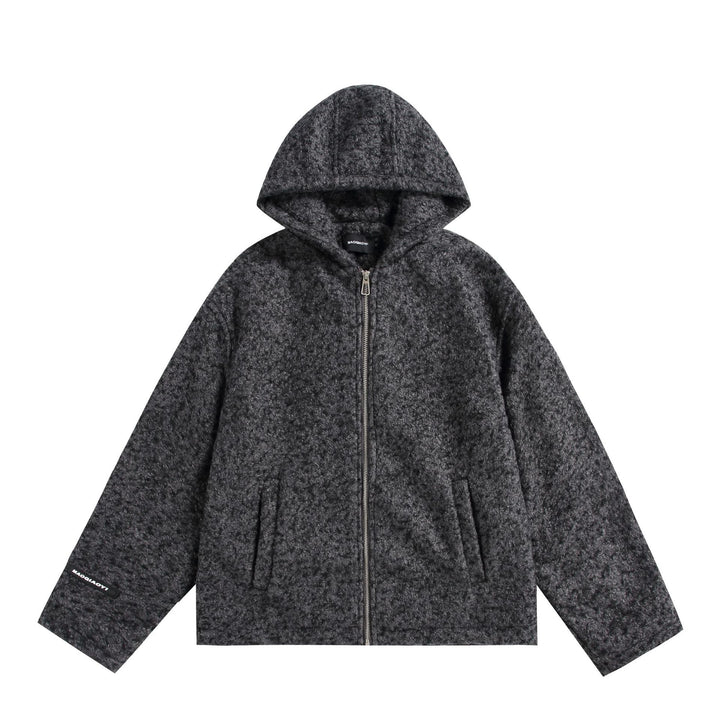 Damen Kapuzenblouson aus Wollmix mit voluminöser Struktur und Reißverschluss Drune