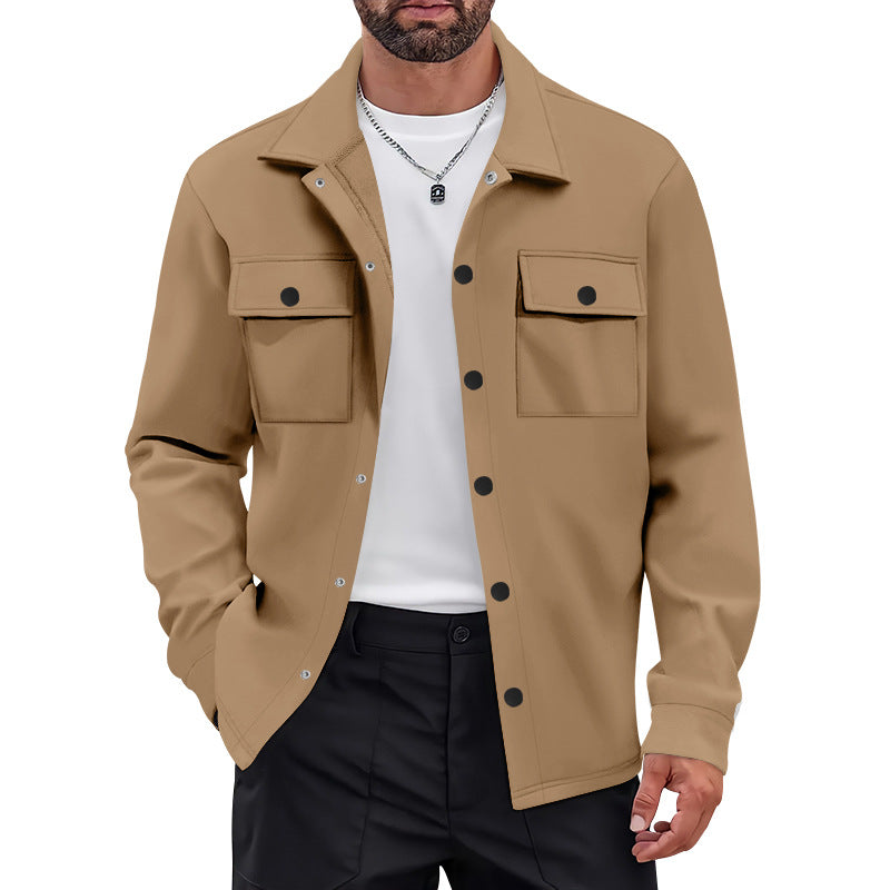 Herren vielseitige Flanelljacke mit aufgesetzten Taschen und modernem Schnitt Drune