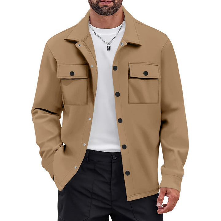 Herren vielseitige Flanelljacke mit aufgesetzten Taschen und modernem Schnitt Drune