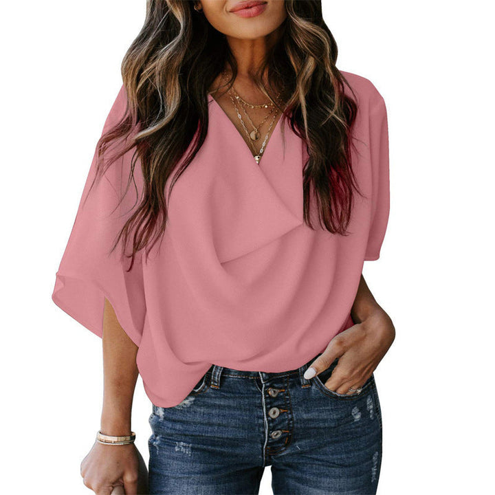 Damen Bluse mit U-Boot-Ausschnitt und lässigem Schnitt Drune