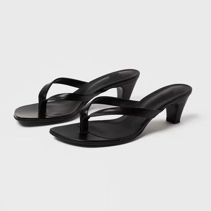 Damen High-Heel Thong Slide Sandalen Drune