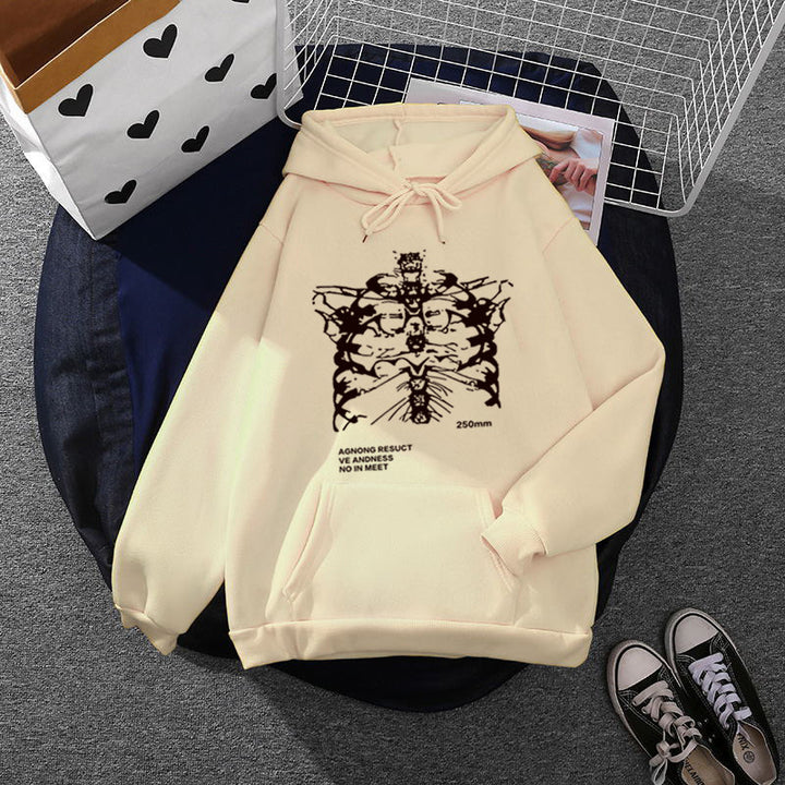Unisex nan oversized Kapuzenpullover mit anatomischem Grafikprint, Kängurutasche und verstellbarer Kordel Drune