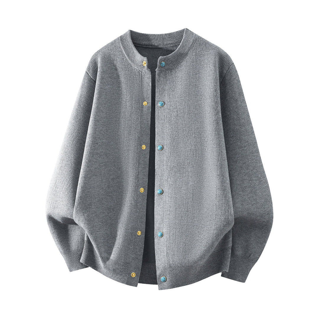 Unisex Oversize Strick‑Bomberjacke mit Druckknopfleiste, geripptem Bund & weicher Waffelstruktur Drune