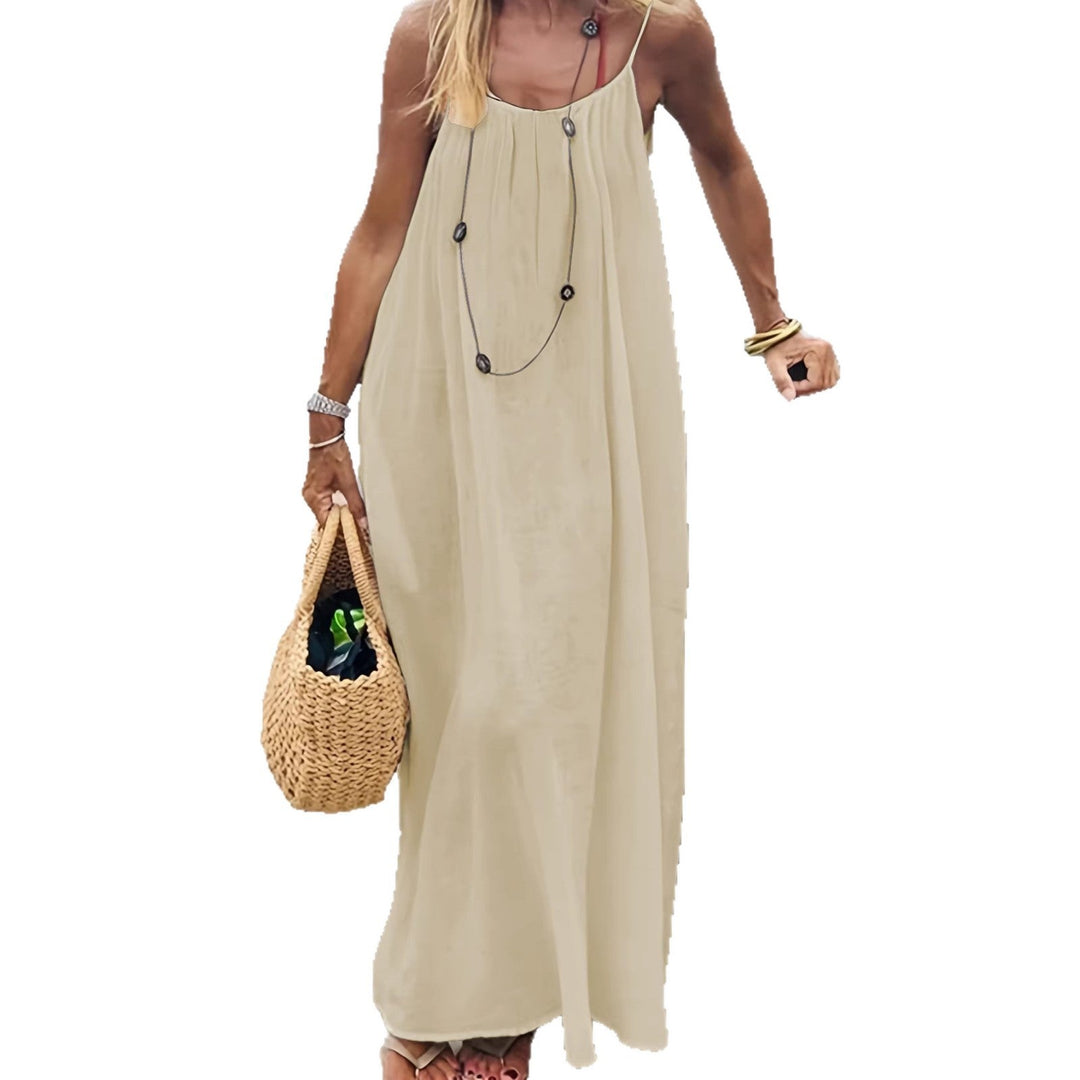 Damen Maxikleid im eleganten Open-Back Design mit feinen Spaghettiträgern Drune