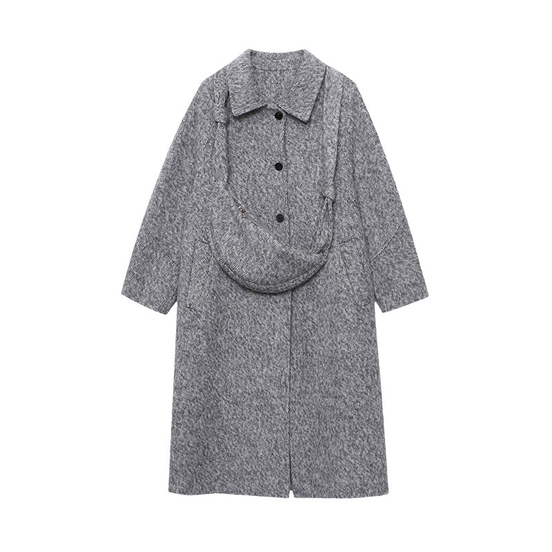 Damen eleganter Schnittstrickmantel mit praktischen Taschen Drune