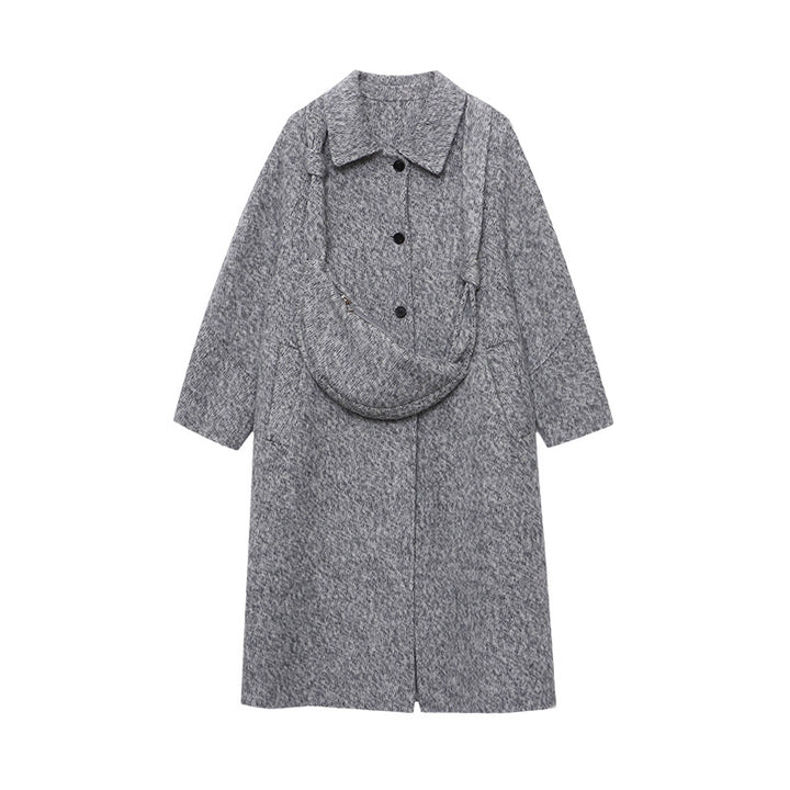 Damen eleganter Schnittstrickmantel mit praktischen Taschen Drune