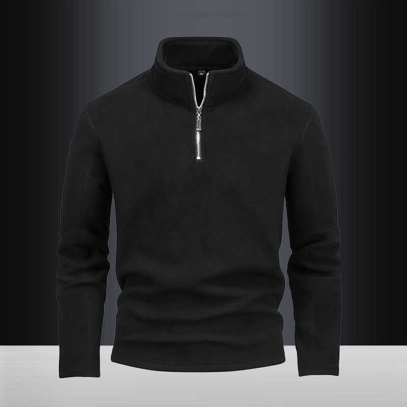 Herren nan Fleece-Halbzip-Pullover mit Stehkragen und flauschiger Mikrofleece-Qualität Drune