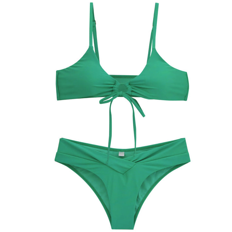 Damen Bikini-Set mit verstellbarem Oberteil und modischem Wickeldesign Drune