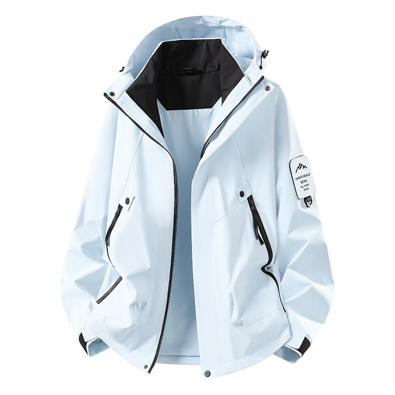 Herren Zwei-in-eins Wetterschutzjacke mit abnehmbarer Steppweste und verstellbarer Kapuze Drune