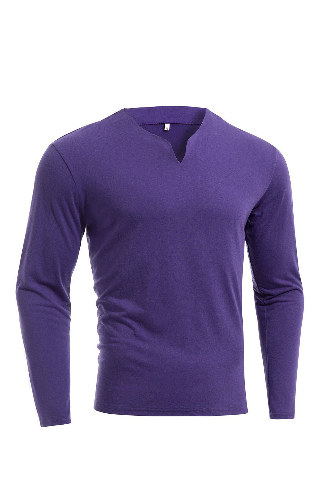 Herren nan Langarmshirt mit V-Ausschnitt Slim Fit Baumwollmix und elastischem Komfortbund Drune