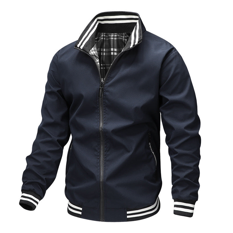 Herren Modische Bomberjacke mit Karomuster Drune