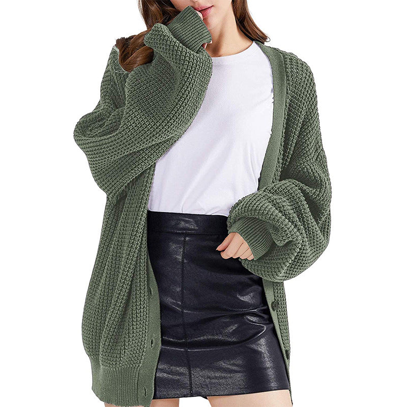 Damen Grober Strickcardigan mit offenem Design und lässigem Schnitt Drune