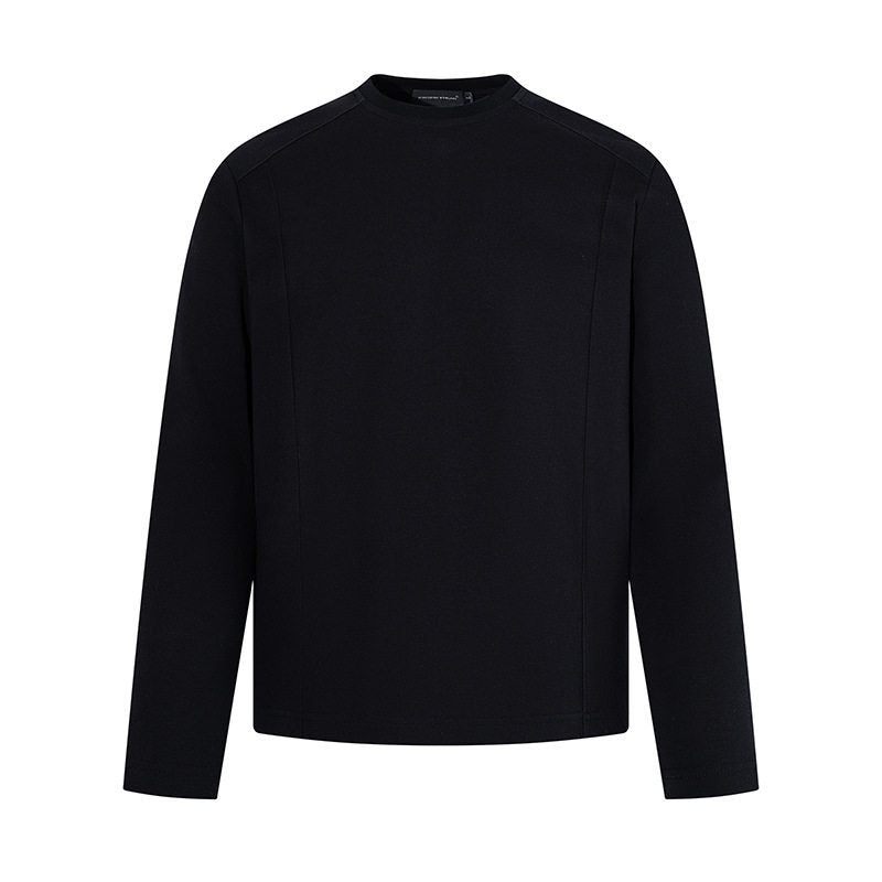Herren Langarmshirt mit Rundhalsausschnitt aus meliertem Baumwollmix Drune