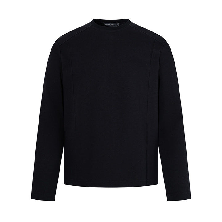 Herren Langarmshirt mit Rundhalsausschnitt aus meliertem Baumwollmix Drune