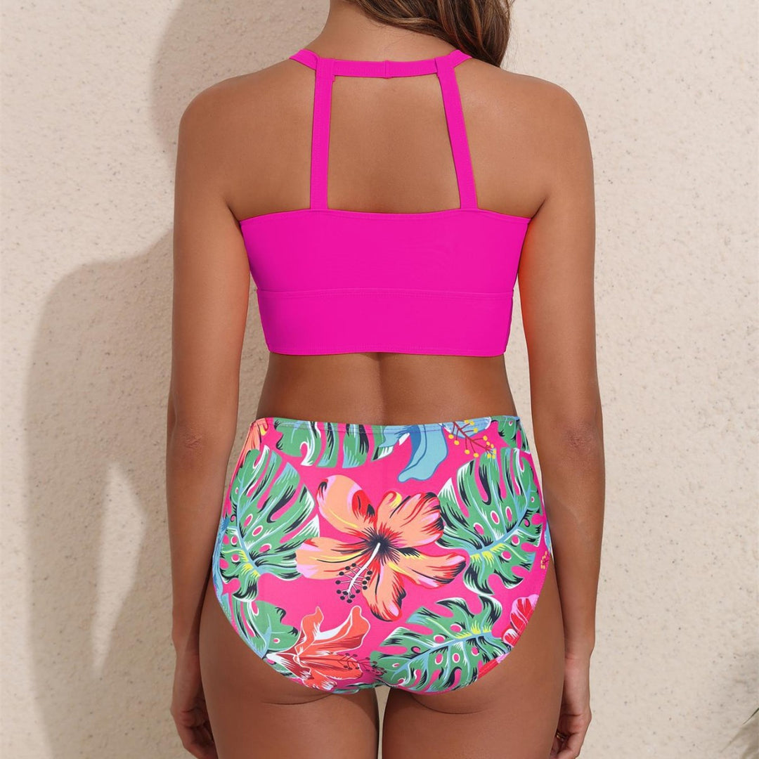 Damen Hochtailliertes Bikini-Set mit sportlichem Oberteil Drune