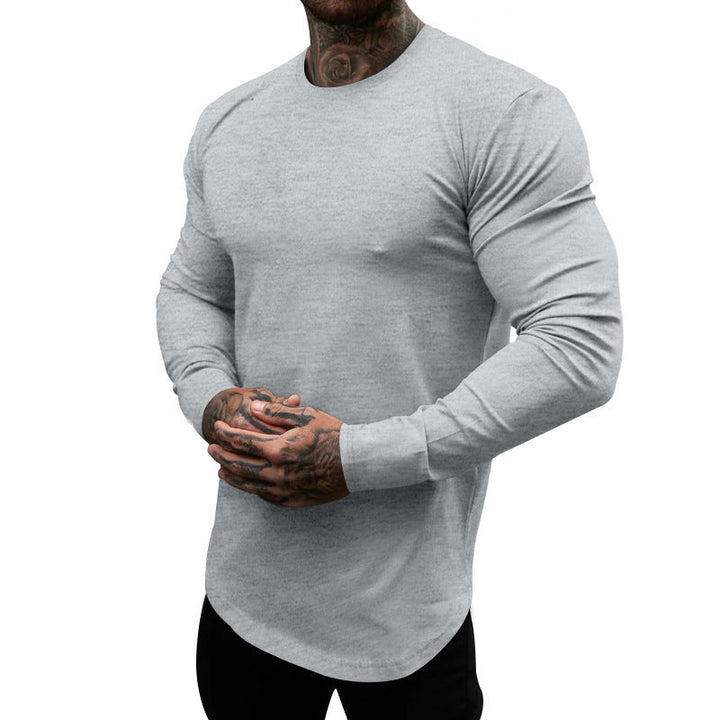 Herren Langarmshirt aus weichem Baumwollmix mit modernem Schnitt und Rundhalsausschnitt Drune