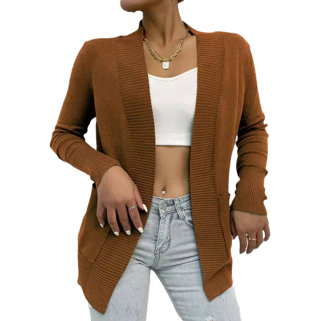 Damen Strickjacke mit strukturiertem Design und praktischen Taschen Drune
